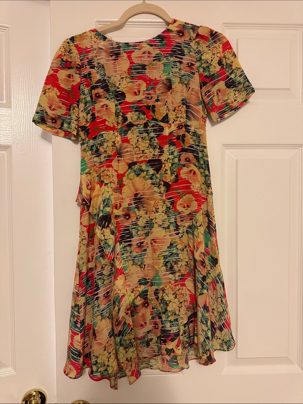 Nanette Lepore Floral Print Short Sleeve Dress in Multi-Color